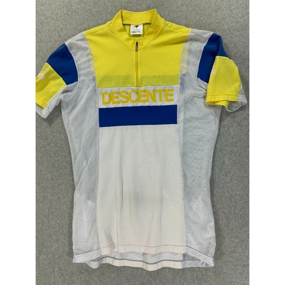 Descente Mesh Lined 1/4 Zip Short Sleeve Cycling Jersey (Men's‎ XL) Yellow